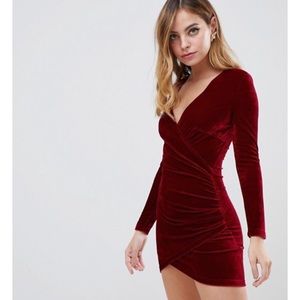 ✨ASOS Parisian Petite Velvet Wrap Dress (NWOT) ✨